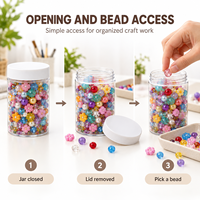 Contenants de rangement pour perles personnalisés, bocaux transparents en PET avec couvercles pour l'organisation des perles artisanales et des fournitures de fabrication de bijoux, vente en gros