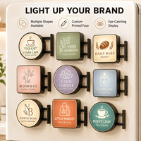 Aimant de réfrigérateur LED personnalisé avec logo, boîte lumineuse magnétique rétroéclairée pour café, boutique, décoration intérieure et promotions