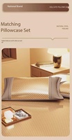 Parure de lit 3 pièces en soie glacée brodée de haute qualité, pliable et lavable en machine, avec tapis rafraîchissant en rotin et bambou pour la maison et l'hôtel