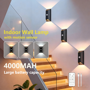 Lâmpada de Parede LED Sem Fio Recarregável de 4000mah com Sensor de Movimento, Luz Automática Dia e Noite com Controle Remoto para Escadas e Corredores - Product Image 1