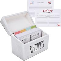 Coffret de cartes de recettes imprimées personnalisées avec boîte de recettes imprimée et album de livres de recettes vierges