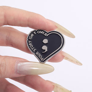 Jouw Verhaal Gaat Niet Over Email Pin Puntkomma Hart Broche Revers Badge Inspirerende Sieraden Cadeau Voor Vrienden - Product Image 4
