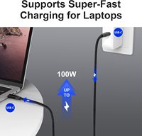Kabel USB-C 3.2 Gen 2 10 kaki 4K UHD 20Gbps 100W PD Pengisian Cepat MacBook Pro iPad Pro Jalinan Nilon Hitam