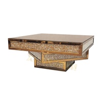 Meubles de salon, table basse de luxe, table basse moderne en verre miroir, table basse en diamant écrasé à vendre