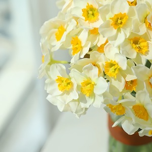 W-A0169 di alta qualità di seta artificiale narciso fiore Bouquet 6 teste narcisi fiore singolo narcisi per la decorazione della casa - Product Image 5