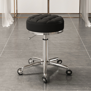 Silla de <span class=keywords><strong>bar</strong></span> hidráulica ajustable en altura, giratoria, con ruedas, para estética/barbería. - Product Image 4