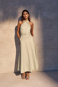 Robe midi décontractée élégante à ceinture en tricot de haute qualité LEDUO pour femmes, idéale pour l'été - Product Image 2