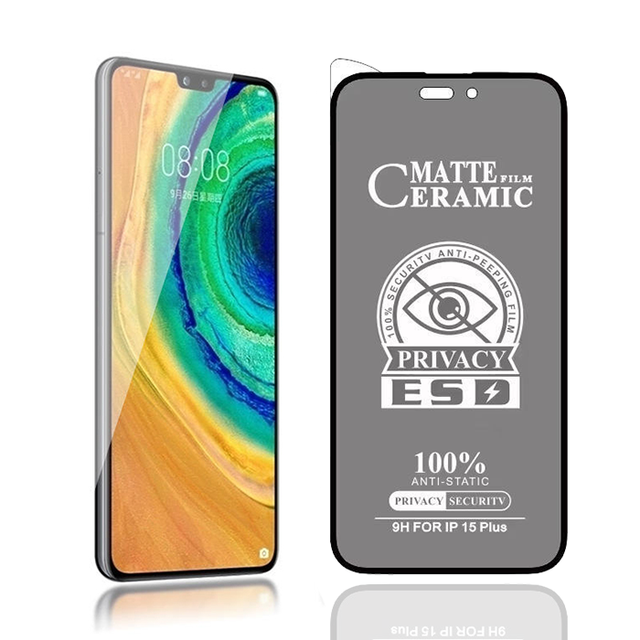 Factory Wholesale Privacy Ceramics Film Unbreakable ESD Antiwater Anti Oil Screen Protector for iphone