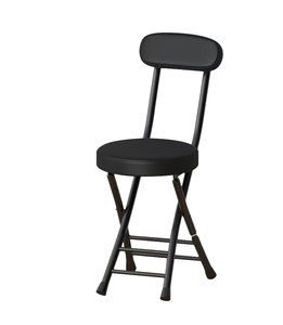 Modern Foldable Metal Dining Chair with PU Seat for Home Office Furniture Black Metal Dining Chair - Product Image 1