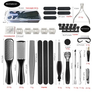 Set di 23 Pezzi per <span class=keywords><strong>Pedicure</strong></span> <span class=keywords><strong>Professionale</strong></span> in Acciaio Inossidabile Rosa, <span class=keywords><strong>Kit</strong></span> per la Cura dei Piedi con Lima e Raspa per Rimozione Calli - Product Image 1