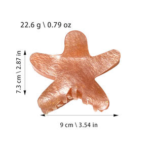Nouvelle Pince à Cheveux Étoile de Mer Tendance Été, Mignonne et Brillante, en Acrylique Coloré, Pinces Requin en Résine et Métal, Accessoires pour Cheveux pour Femmes - Product Image 3