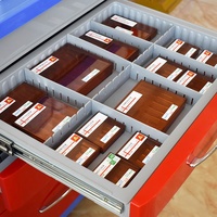Boîte de rangement en plastique PS transparente/marron, moderne, opaque, durable, de haute qualité, pour pilules, ampoules, seringues, chariot d'urgence
