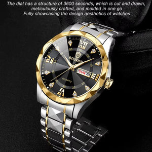 นาฬิกาควอตซ์ผู้ชาย Binbond 2521 ปฏิทินคู่ กันน้ำ เข็มเรืองแสง สายสแตนเลส ขายส่งราคาถูก - Product Image 5