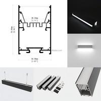 Suspension LED architecturale W50xH75mm, profilé aluminium, connectable, puissance et couleur de lumière personnalisables, grande suspension dimmable