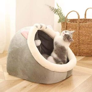 Wholesale Soft Luxury Indoor Sleeping Cushion Cute Round <b>Plush</b> Waterproof House <b>Cats</b> <b>Cat</b> Bed Cave Modern <b>Cat</b> Bed - Product Image 2
