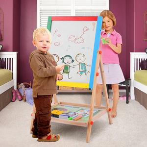 Samtoy eğitim Montessori <span class=keywords><strong>2</strong></span> In 1 çift taraflı manyetik Stand şövale beyaz tahta yazı tahtası ahşap çizim tahtası çocuklar için - Product Image 2