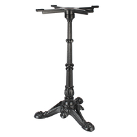 Pied de table industriel rétro noir robuste en métal et fonte, base de table croisée antique pour mobilier de bar, restaurant, salle à manger, café, bistrot