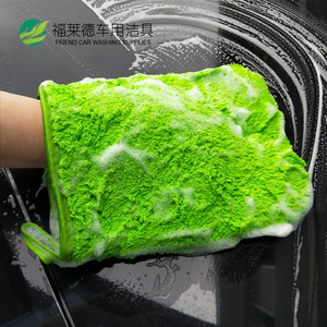 Gant de lavage de voiture en polaire corail épaisse 19x26cm pour le nettoyage et le detailing automobile - Product Image 1