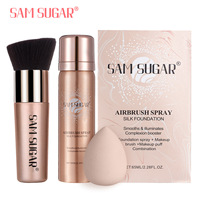 Pinceau pour fond de teint liquide en spray pour ensemble combiné - Maquillage waterproof longue tenue et anti-bavures 65ml