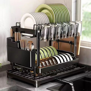 Égouttoir à vaisselle multifonctionnel en fonte pour comptoir, support de <span class=keywords><strong>rangement</strong></span> pour bols, couverts et tasses, pour évier de cuisine et armoire - Product Image 2