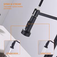 Robinet de cuisine intelligent sans contact en acier inoxydable noir brossé, avec capteur de mouvement, à poignée unique et à ressort