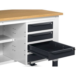 Fami WORK1530 établi réglable 150cm, plateau en bois, 4 tiroirs, demi-plan et paroi perforée - Product Image 6