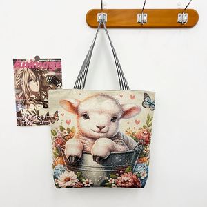 Nuevo Bolso de Mano de Gran Capacidad con Alambre Dorado, Asa de Cuerda de Cáñamo, Bordado, con Cierre, para Mujer - Product Image 1