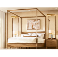 Lampe de table LED colonne en laiton massif de luxe, moderne, flexible et simple, avec abat-jour en lin beige, pour chambre, salon, hôtel, villa