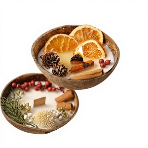 Özel Hindistan Cevizi Kabuğu Kokulu Mum, Toptan Satış İçin Özel Etiketli Soya Balmumu Tatil Mumu, Estetik Doğal Sonbahar Ev Dekorasyonu - Product Image 5