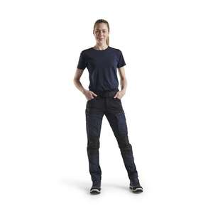 BLAKLADER - 716618458699C38 Women's Service <b>trousers</b> with stretch Dark <b>navy</b>/Black - EAN 7330509799857 <b>WORK</b> <b>TROUSERS</b> - Product Image 3