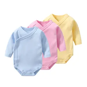 Для новорожденных Детские кнопка открытая одежда для маленьких мальчиков и девочек; Детская одежда ярких цветов, футболка с длинными рукавами нижнее белье