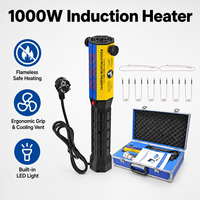 Kit de chauffage à induction magnétique portatif professionnel 1000W, sans flamme, pour débouloner les écrous, outil de réparation automobile avec 8 bobines et LED intégrée