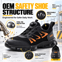Chaussures de sécurité légères à cadran rotatif, avec embout en acier anti-écrasement, respirantes, antidérapantes, pour la construction industrielle et la protection de la semelle intermédiaire