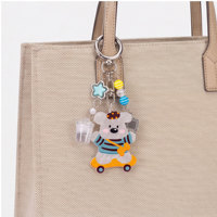 Breloque de sac en acrylique Y2K motif ours skateboard, ensemble de pendentifs rétro pour téléphone et tasse Boba, porte-clés dessin animé, accessoire de sac à main