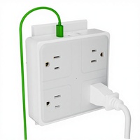 Toptan Özel Renkli Logolu 10A IP20 Kompakt ABS Bakır Alev Geciktirici Yer Prizi 4 Çıkışlı USB Portlu 125V Yolcu Gemisi Kullanımı