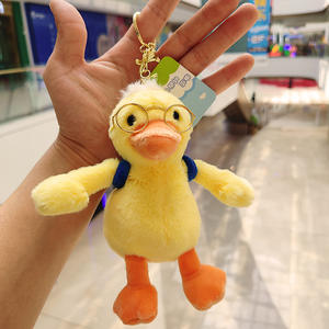 Llavero de pato con gafas, estampado 3D en relieve, de moda, suave, de felpa larga, el más vendido al por mayor, modelo de la marca ST - Product Image 2