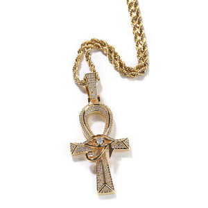 UWIN-collar con colgante de Cruz Ankh, colgante de <span class=keywords><strong>Ojo</strong></span> de Horus Ankh, <span class=keywords><strong>amuleto</strong></span> de joyería de Hip Hop <span class=keywords><strong>egipcio</strong></span> antiguo, 2023 - Product Image 5