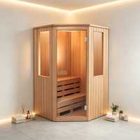 Cabine de sauna infrarouge lointain à faible EMF en bois de pruche massif avec verre trempé de 8 mm pour spa à domicile