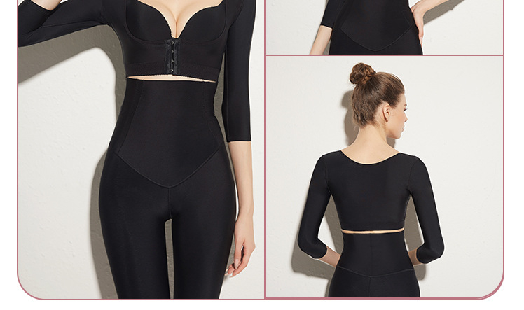 ZOYIAME BBL Shapewear U-Shape Push Up Breast Compression Vest After Liposuction Open Bust Post Surgical 3/4 Sleeve Arm OP Shaper