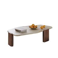 Table basse en marbre blanc au design moderne Dessus de table rectangulaire en marbre pour usage domestique