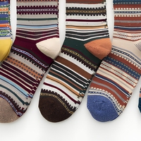 Herbst Winter Vintage Bohemian Geometrische Jacquard Wadenlange Socken