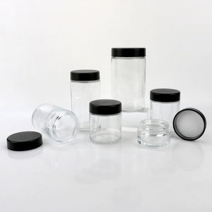 Nuevo Modelo de Frasco Transparente de Boca Ancha y Lados Rectos, Botella de Almacenamiento de 10 oz, 18 oz, 300 ml, 560 ml, Frasco de Vidrio con Tapa Negra - Product Image 3