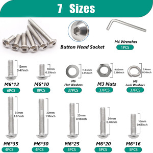 Screws Kit 2322pcs M2 M3 Hex Head Carbon Steel DIN 912 Grade A Level 12.9 With Nuts Washers For DIY Repair - Product Image 5