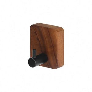 WEKIS Gancho de Pared Creativo Nórdico de Madera de Nogal Negro, Gancho Metálico para Abrigos, Decoración de Baño, Ecológico y Multifuncional - Product Image 4