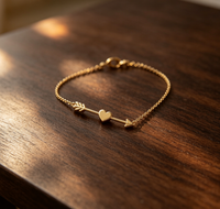 Bracelet en acier inoxydable 316L avec flèche de Cupidon et cœur, bracelet délicat minimaliste pour femmes, plaqué or 18 carats, cadeau de bijoux pour la Saint-Valentin