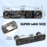 Módulo de Cámara USB de 2MP con Obturador Global, 210fps/120fps, Blanco y Negro, Alta Velocidad, Lente Dual, 3D Estéreo, Sin Distorsión, para Robot, Lightburn