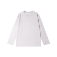 Hommes 230gsm 100% coton T-shirt manches longues oversized boxy fit blank tee col rond streetwear OEM ODM