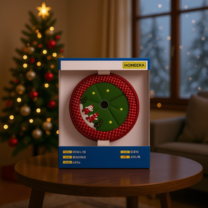 Homeera Christmas Tree Skirt D90cm Fabric Handmade Decorations - Product Image 2