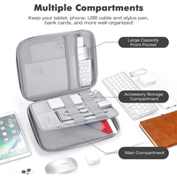 Étui de transport rigide pour tablette iPad 11 12.9, sac antichoc, organiseur de tablette, sac avec poche pour accessoires électroniques