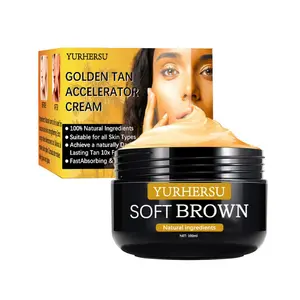 SOFT BROWN TANNING CREAM 50g Natural Ingredients Summer Tan Bronze Moisturize Improve Dryness Fast Absorption Non-greasy